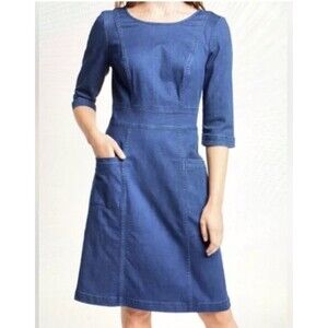 Boden Blue Asymmetrical Denim Dress 8L